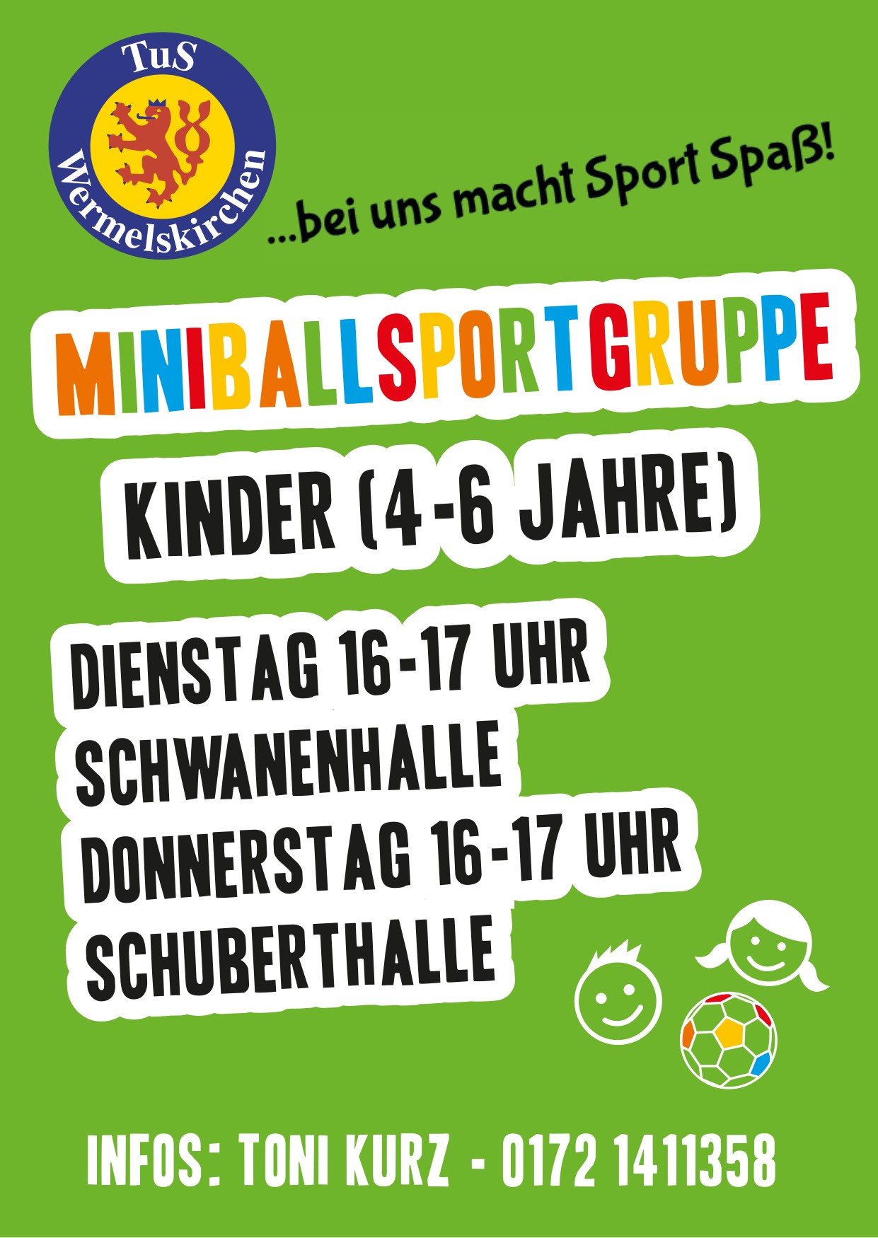 Miniballspielgruppe – spielerischer Spaß mit dem Ball für Kinder von 4 bis 6 Jahren
